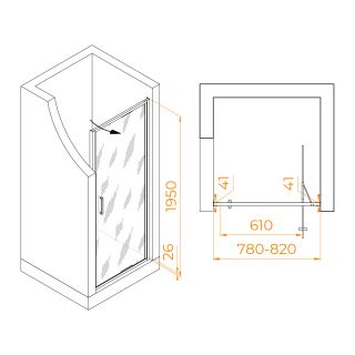 Душевая дверь RGW SV-05B 70320508-194 80см чёрный